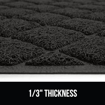 GORILLA GRIP Cat Litter Box Mat, 47x35, Water Resistant, US Designed Kitty Litter Trapping Mats, Easy to Clean, Scatter Control, Less Mess and Clean Floors, Kitten Supplies for Indoor Cats, Black