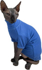 Sphynx Cats Shirt Cat Turtleneck Cotton Sweater Pullover Kitten T-Shirts with Sleeves Cat Pajamas Jumpsuit for Sphynx Cornish Rex, Devon Rex, Peterbald (X-Large (Pack of 1), Deep Blue)