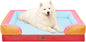 Comfort Expression Orthopedic Dog Bed for Large Dogs 36x27 Inch, Waterproof Egg Crate Foam Large Pet Bed with Removable Bolsters, Dog Couch with Washable Cover & Non-Slip Bottom, Miami