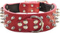 Serijoars Spiked Studded Dog Collar, PU Leather Dog Collar, Adjustable Pet Collars for Medium or Large Breed Pet (S, Red1)