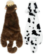 Best Pet Supplies Squeaky Dog Toys with Soft Durable Fabric for Small, Medium and Large Pets Interactive Toy for Indoor Play, Supports Active Biting and Play - Cow, Monkey, Small