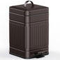 CEROELDA Small Trash Can with Lid-5L/1.3 Gal,Stainless Steel Outdoor Dog Poop Garbage Can-Farmhouse Retro Metal Waste Bin w/Step Pedal for Bathroom Bedroom Office-Soft Close-Brown