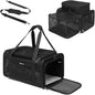 Airline Approved Pet Carrier for Cats and Small Dogs up to 15 lbs, Breathable Mesh, Portable Travel Bag for Bearded Dragon, Puppies Animal Hangbag, Rabbit Cage (Black, Expandable)