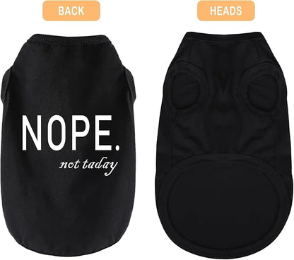Discover Cozy Cotton Canine Wear: Soft, Lightweight, and Breathable Dog Shirt Vest with Eye-Catching Graphics(Nope not Today), Keeping Your Furry Friend Warm and Comfy! Grey S