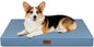Large Outdoor All Weather Dog Bed, Waterproof Pet Bed for Large Dogs, Orthopedic Egg Crate Foam with Washable Removable Oxford Cooling Cover, 36x27 Inch, Blue