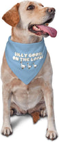 Silly Goose on The Loose Triangle Dog Bandana,Summer Bandana Funny Triangle Dogs Scarf Handkerchief Soft Adjustable Puppy Bandanas (Blue)