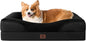 EHEYCIGA Orthopedic Dog Bed for Medium Dog, 35x22x6.5 Inch Memory Foam Dog Couch Bed with Sides, Waterproof Liner & Washable Removable Cover, Bolster Pet Sofa, Black