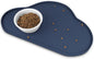 Ptlom Silicone Pet Placemat for Dogs and Cats, Non-Slip Waterproof Dog Feeding Bowl Mats for Food and Water, Small Medium Large Pet Puppy Tray Mat Prevent Residues from Spilling onto The Floor, Navy