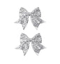 3-inch Sequined Bow Hair Clips For Baby Girls, Toddler, Kids and Young Women Birthday Party Wedding Christmas Occasions Pet Accessories Set of 2 (Silver)