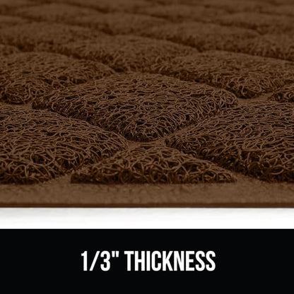 GORILLA GRIP Cat Litter Box Mat, 47x35, Water Resistant, US Designed Kitty Litter Trapping Mats, Easy to Clean, Scatter Control, Less Mess and Clean Floors, Kitten Supplies for Indoor Cats, Brown