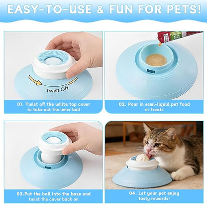 2026 New Lick Sphere Dog, Anxieties Relief Slow Feeder Dog Lick Ball Treat Dispenser, Non-Slip Licking Bowl, Enrichment Toys, Suitable for All Types of Dogs/Cats