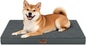 Plush Dog Bed for Medium Dogs, Waterproof Dog Crate Mat Orthopedic Egg Crate Foam Pet Bed with Washable Removable Oxford Cover, Gray