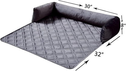 Brilliant Sunshine Premium Calming Dog Bed Mat, Silky Velvet, Removable Washable Cover, Cushion Protector and Couch Covers for Dogs, Pets, Cats, Medium, Grey