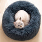 Cat Beds for Indoor Cats - Cat Bed Washable 20 inches, Dog Beds for Small Medium Dogs, Anti Anxiety Round Fluffy Plush Faux Fur Pet Bed, Thick Bottom (Dark Grey, Medium)