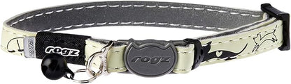 Rogz Glowcat Cat Collar with Safety Buckle Kitten/x-Small - Black
