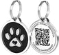 Pet Dwelling QR Code Pet ID Tag – Smart Dog & Cat ID Tags for Pet Safety, Free Personalized Online Profile, Instant Scan Alerts, AI Insights (Black Paw)