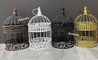 Iron Bird Cage for Wedding Decor and Flower Cage Decor Perfect Props for Hanging Flower Frames Indoor and Outdoor Decoration at Wedding Parties (Gold)