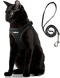 PetiFine Cat Harness and Leash Set,Escape Proof Kitten Harness Reflective,Soft Lightweight Puppy Harness for Walking and Travelling(XXS, Black)