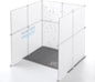 MEEXPAWS Cat Litter Box Enclosure Splash Guard XXL 27.9L × 27.9W x 31.5H inch, Light Weight Plastic Sheets with Cat Litter Mat Easy Clean (White)