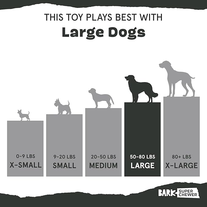 Barkbox Super Chewer Tough Dog Chew Toys for Aggressive Chewers, Dental Stimulating (Antler - Large)