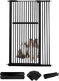 Lumizone Extra Tall Pet Gate 55.12" High Pressure Mounted 38.39"-42.51" Extra Wide (9 Sizes) 1.37" Gap for Cat Dog Stairs Doorway Hallway No Drilling Auto-Close (38.39"-42.51" W, Black)