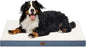 Dog Beds for Large Dogs, Comfort Orthopedic Dog Bed for Extra Large Dogs, Big Waterproof Pet Bed with Washable Removable Oxford Cover, Blue White
