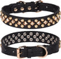 Spiked Dog Collar Soft Pu Leather Mushrooms Rivet Spike Studded Puppy Adjustable Pet Collars for Small Breeds (S, Black3)