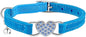 Heart Bling Cat Collar with Safety Belt and Bell Adjustable 8-10 inches for Kitten Cats (Blue)