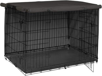Explore Land Dog Crate Cover Heavy Duty Polyester Pet Kennel Sunshade Universal Fit for 18 inches Wire Cage (Black)