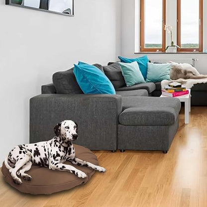 Dog Bed Cover Waterproof Replacement Machine Washable Covers for Dog Bed Heavy Duty Scratch Resistant Mattress Protector Pet Bed Round 36x36 Inch Cover Only Brown