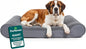 FurHaven Orthopedic Dog Bed for Large Dogs, Luxe Lounger Contour Mattress with Solid Orthopedic Foam Slab for Joint Support, Removable Washable Cover, Giant XXXL, Plush Suede, Gray