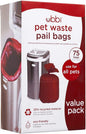 Ubbi Pet Waste Pail Bags, Cat Litter Box Cleaning Solution, 75 Count Value Pack