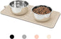 Ptlom Pet Placemat for Dog and Cat, Anti-Slip Waterproof Dogs Feeding Mat Prevent Food and Water Overflow, Bowl Mats Suitable for Medium and Small Pets, Beige, Silicone