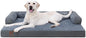 KSIIA Washable Dog Bed XXXL Senior Dog, Orthopedic Warm Soft Pet Sofa Waterproof Pet Couch with Sides, Non-Slip and Egg-Crate Foam Jumbo Beds with Removable Cover, 53x36Inch, Dark Grey
