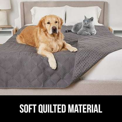 GORILLA GRIP Waterproof Couch Cover for Dogs, Gripped Slip Resistant Backing, Leak Proof Washable Dog Blanket Covers Sofa, Bed, Sectional, Crate, Car, RV Seats, Pet Puppy Essentials, 50x40 Charcoal