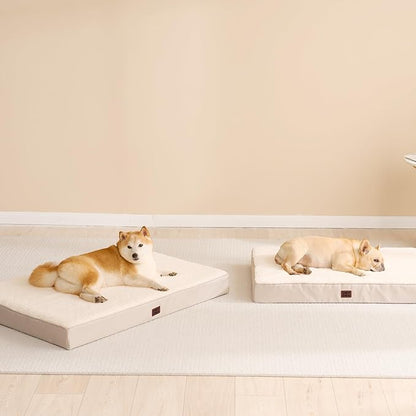 EHEYCIGA Orthopedic XL Dog Beds for Extra Large Dogs with Removable Washable Cover for Crate, Camel, 41x27