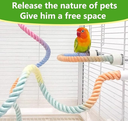 2Pcs Rope Perches for Bird Cages, Rope Perch for Parrots, Cockatiels & Parakeets, Bird Cage Accessories(L)