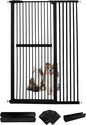 Lumizone Extra Tall Cat Gate 61.02" High Pressure Mounted Extra Wide 42.52"-46.64" (17Sizes) 1.37" Gap No Drilling Auto-Close Tall Pet Gate for Dogs (Black, 42.52"-46.64" W)