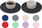 Comtim Waterproof Dog Food Mat - 2 Pack Silicone Pet Food Mat Dog Food Bowl Mats Cat Water Mats Eating Tray, Non-Slip Pet Placemat with Lip for Messy Drinkers to Protect Floor, Black 11"×11"
