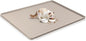 47" x 35" Silicone Cat Food Mat, Waterproof Pet Feeding Mat with Raised Edge, Extra Large Cat Bowl Mat Water Bowl Placemats for Cats, Non-Slip, Protects Floors, Easy to Clean (Beige