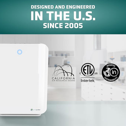 GermGuardian HEPA Air Purifier for Home, Large Rooms up to 1760 Sq. Ft. with HEPA Air Filter & UV-C Light, Zero Ozone Verified, AC5900WCA, White