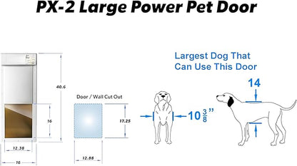 Genuine Power Pet Fully Automatic Pet Door from High Tech Pet Brand. Pet Collar Operated, 4 Way Access, Directional Sensing, Dead Bolt Lock, Air Tight, Quick, Quiet Operation, USA Customer Service