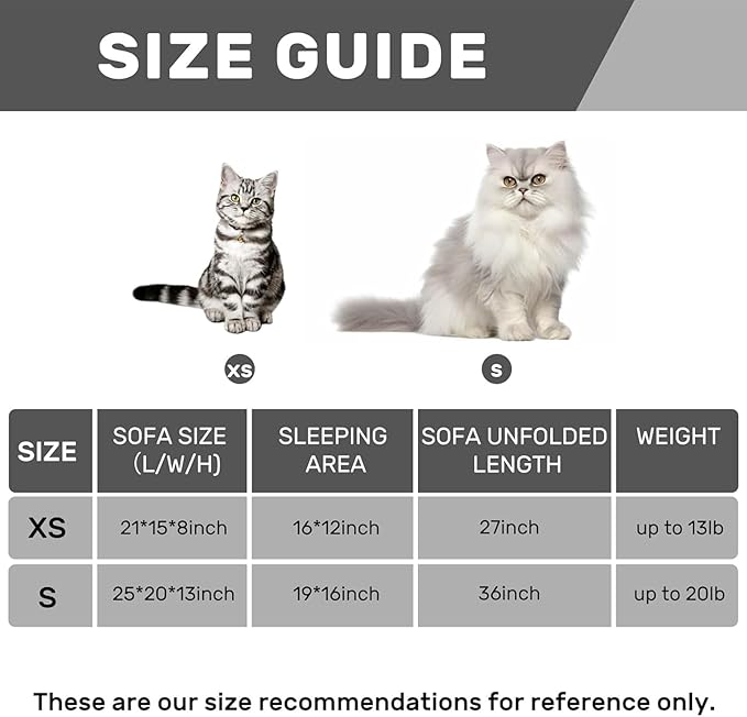 Hollypet Cat Bed Fluffy Plush Mutifuctional Double-Layer Soft Pet Couch Orthopedic Sofa Nest Beds for Small Cats and Dogs, Dark Gray Stripes (21x15x8 inch)