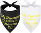 SZEE Wedding Decorations for Pets, 2 Pack My Humans are Getting Married Dog Bandanas, Engagement Party Decorations, Wedding or Engagement Gift for Couples, Dog Wedding Bandanas (Gold, L)