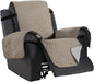 H.VERSAILTEX Reversible Quilted Recliner Covers Water Resistant Furniture Protector for Reclienr Chair with Elastic Straps for Pets Kids Sitting Width Up to 22"(Recliner, Khaki/Beige)