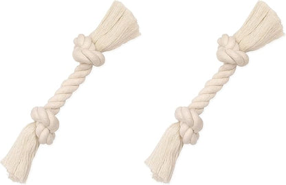 Mammoth Pet Products Dog,Flossy Chews 100-Percent Cotton White Rope Bone, Large, 14-Inch (10006V) (Pack of 2)
