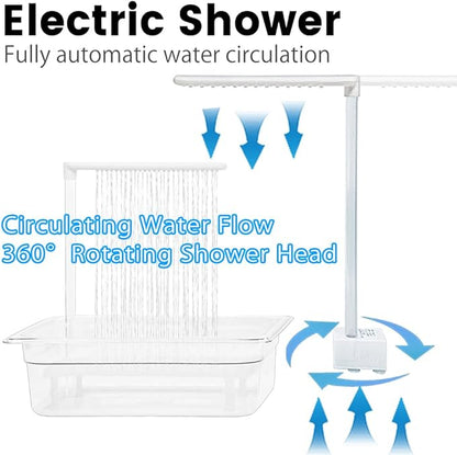 Parrot Bathtub, USB Electric Large Bird Bathtub Shower with Water Pressure Controller, Automatic Pet Bird Bath for Parakeet, Cockatiel, African Grey, Cockatoo, Bird Case Accessories, Bird Toys