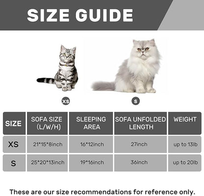 Hollypet Cat Bed Fluffy Plush Mutifuctional Double-Layer Soft Pet Couch Orthopedic Sofa Nest Beds for Small Cats and Dogs, Beige (21x15x8 inch)