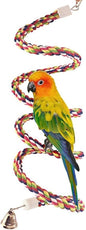 Bird Rope Perch Parakeet Toys, Spiral Cockatiel Toy, 63" Bird Bungee Rope Perches, Cage Accessories