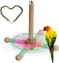 24 Inch Bird Perch Rope with 360° Free Rotating Stand, 0.8 Inch Diameter Natural Cotton Rope Perch for Parakeets, Cockatiels, Parrots, Conures - Safe, Durable Bird Cage Accessory for Chewing & Resting